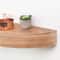 Small Brown Round Wood Floating Wall Shelf
